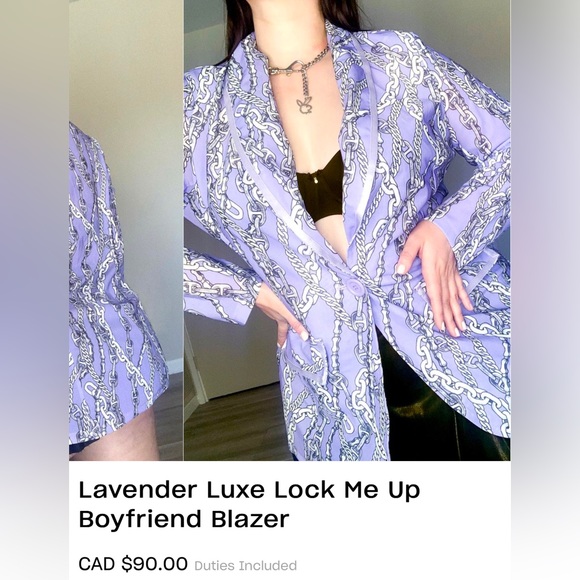 Lavender Luxe Lock Me Up Boyfriend Blazer - Picture 3 of 7